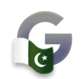 Green illustration of the letter G with a the Pakistani flag