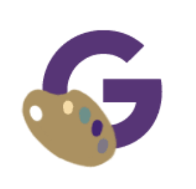 Illustration of the letter G with a paint pallet 