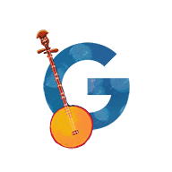 Illustration of the letter G with an instrument 