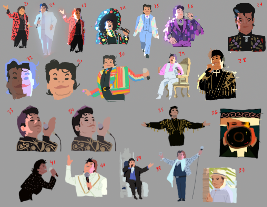 Different drafts of Juan Gabriel performing 