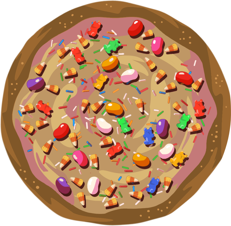 An illustration of a dessert pizza