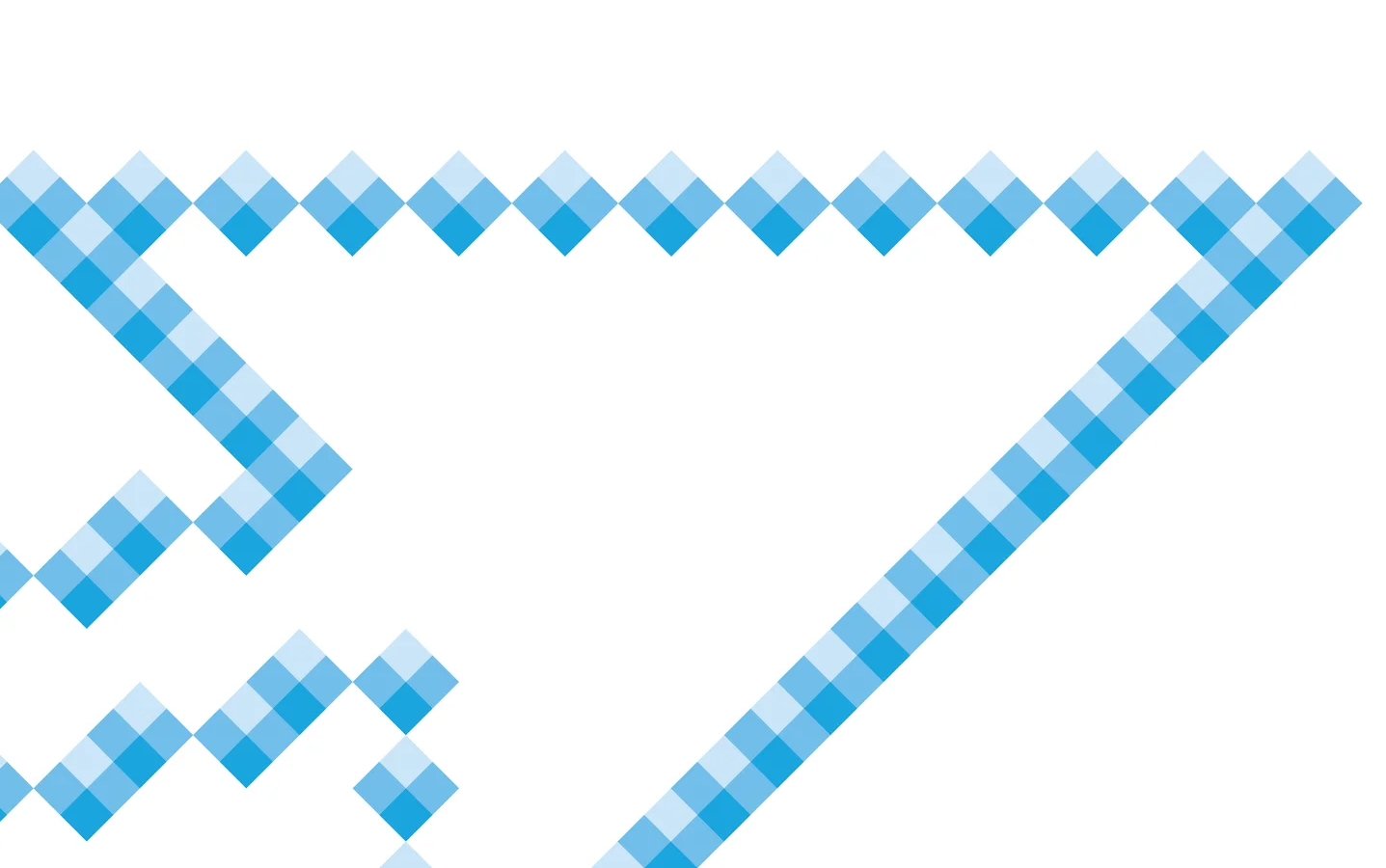 Light blue pixelated arrow