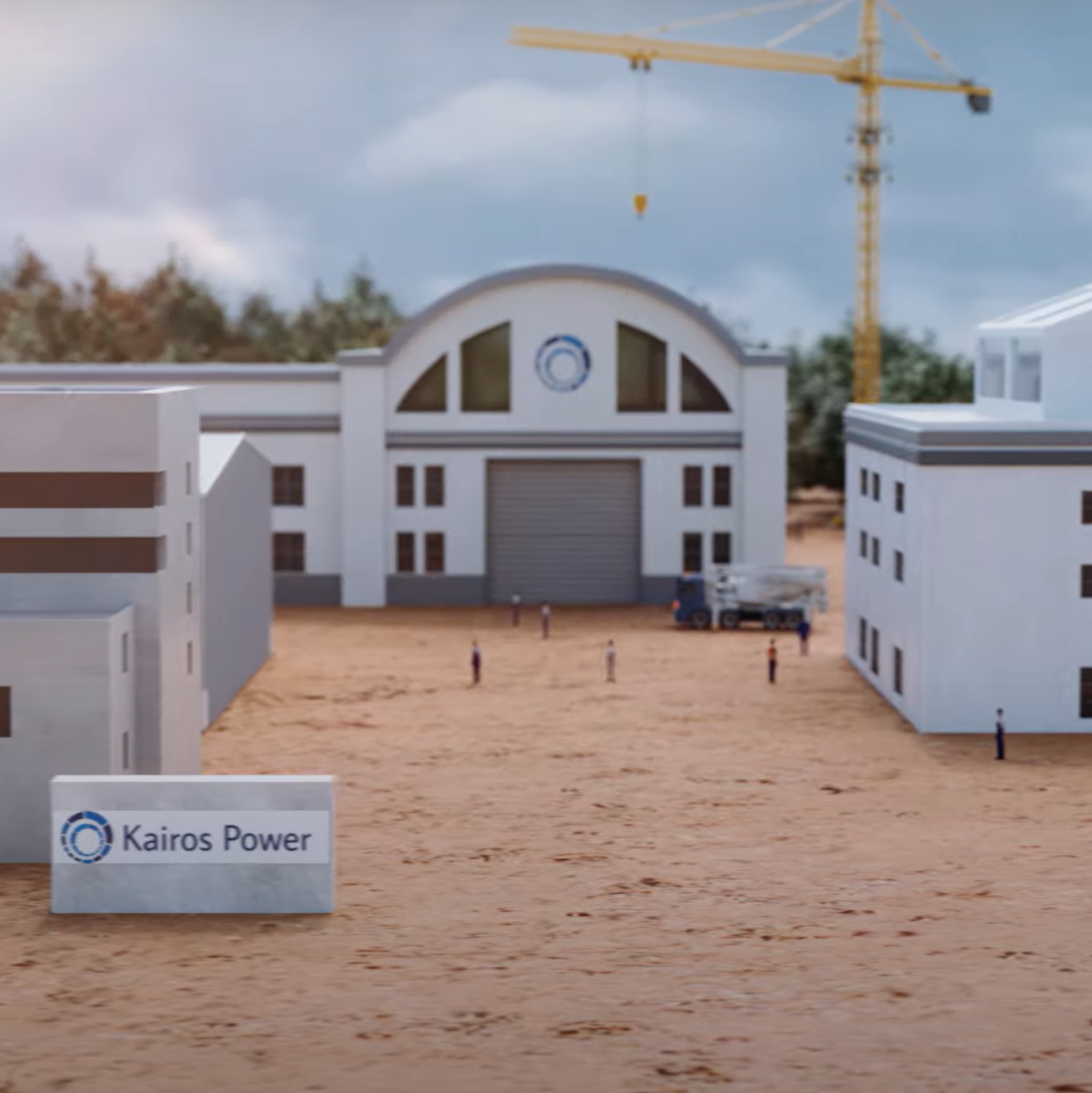 A 3D render of a model of a Kairos Energy power plant