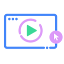 An icon of a video player. 