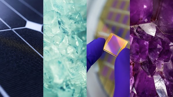 Collage of different crystal-like images