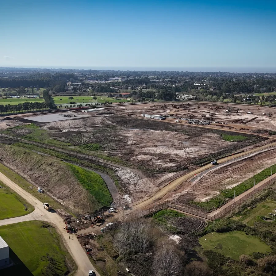 A picture of a tract of land under development for a data center