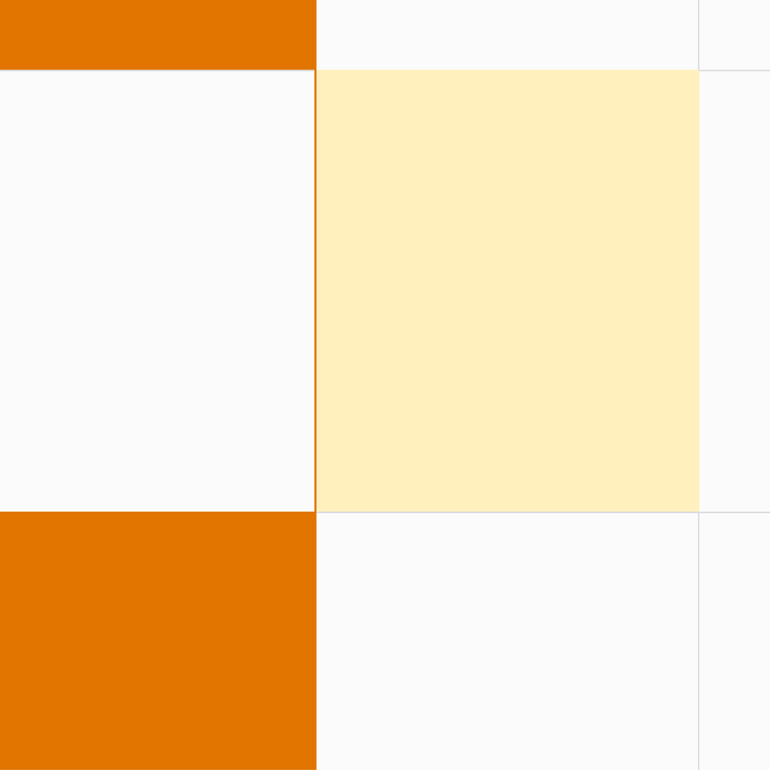 Orange and yellow squares on a white background