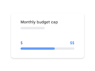 Illustration of UI shows a monthly budget being adjusted