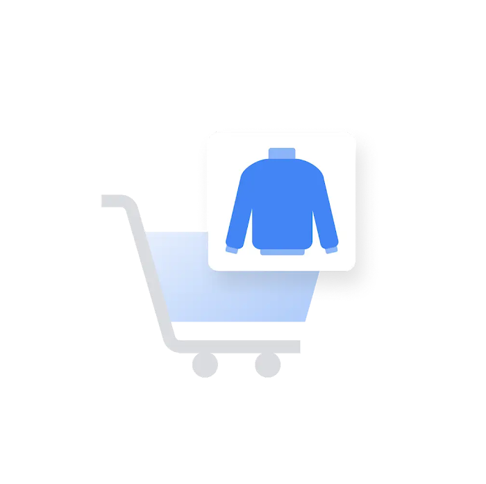 The jumper from the Google Ad being added to a customer’s online shopping basket