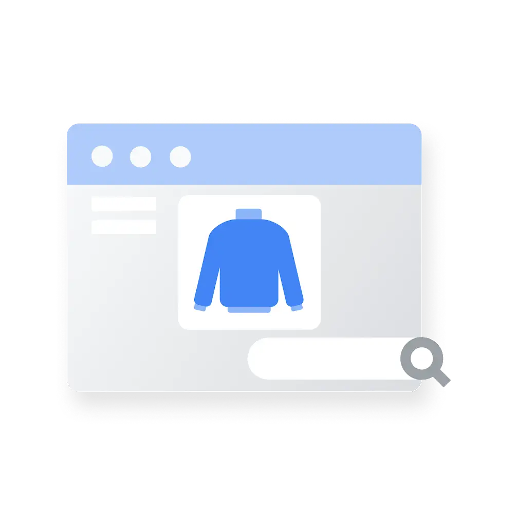 A product page for the jumper being sold in the Google Ad.