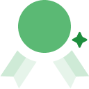 An illustration of a green medal for a successful campaign.