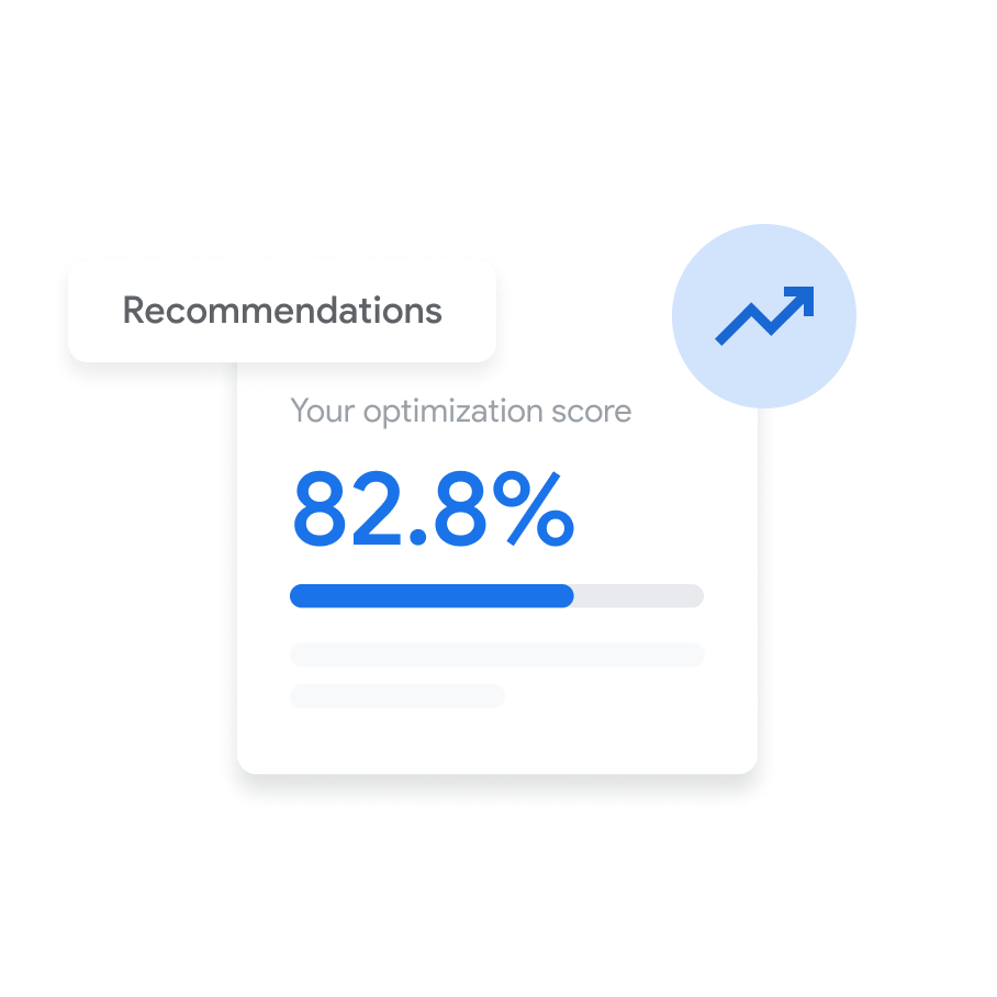 UI of recommendations window with optimization score.