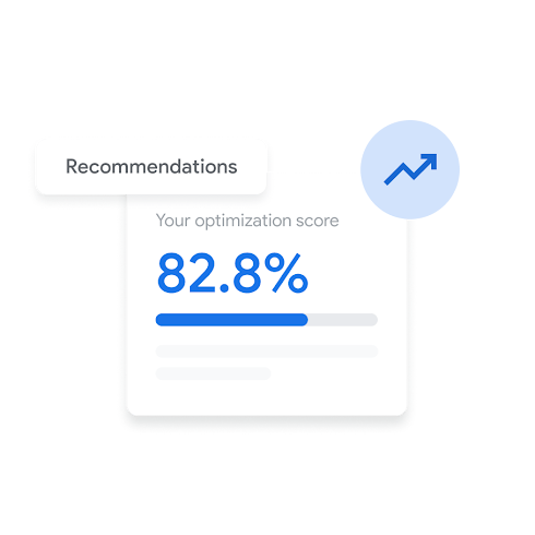 UI of recommendations window with optimization score.