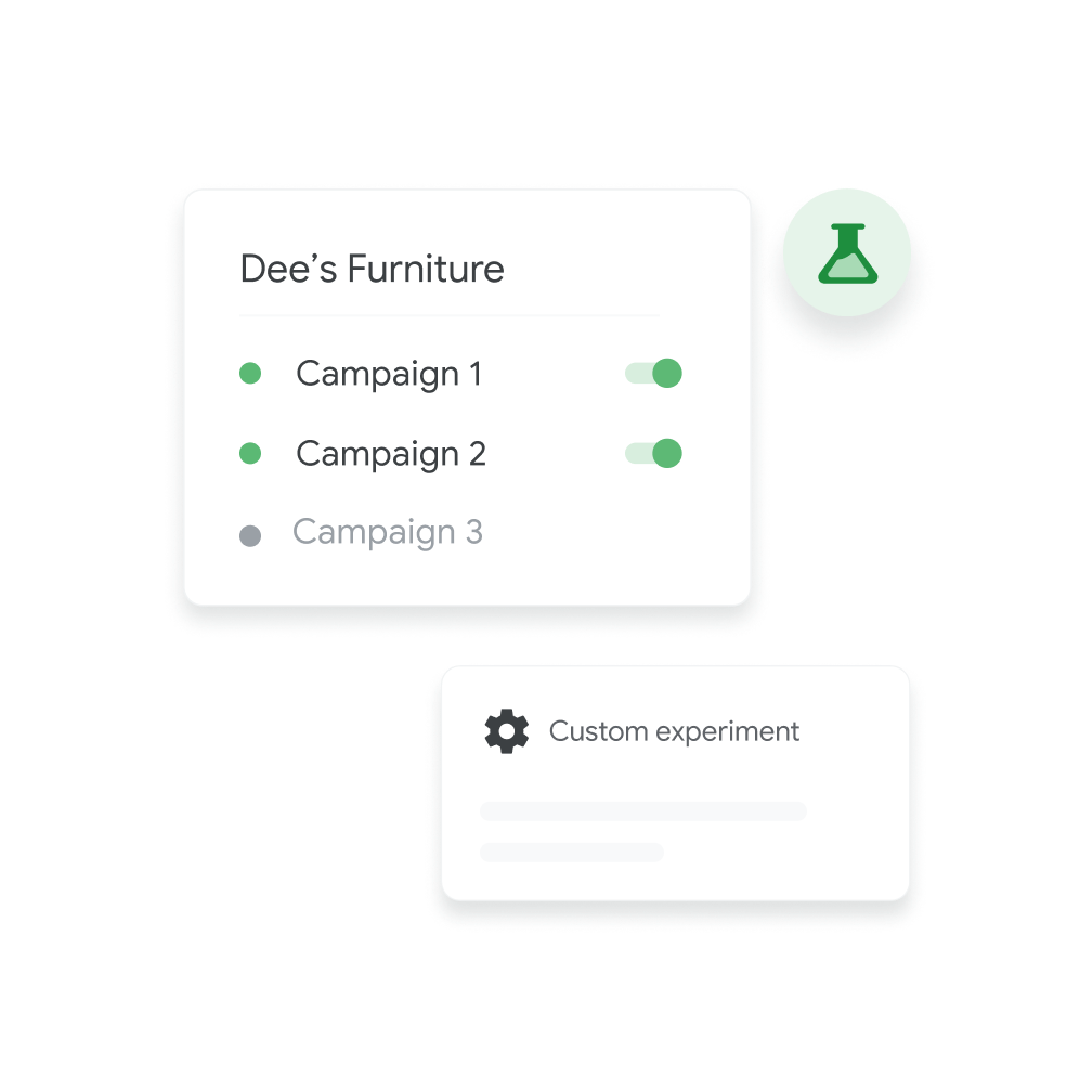 UI shows campaigns selected for experiments.