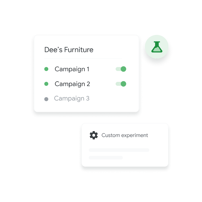 UI showing campaigns selected for experiments.