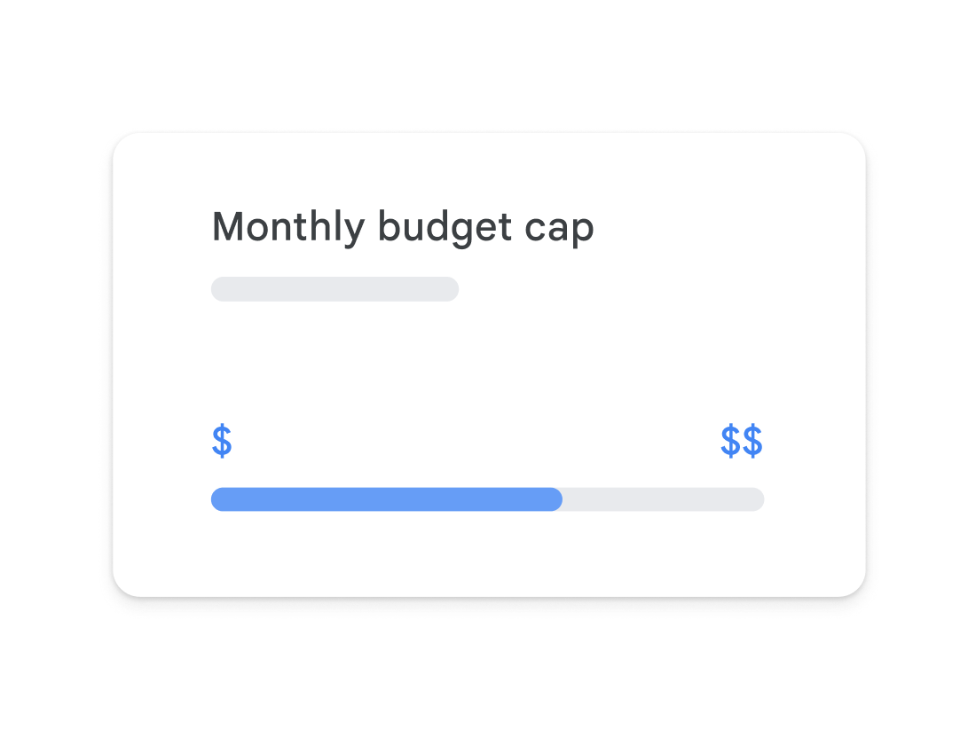 Illustration of UI shows a monthly budget being adjusted
