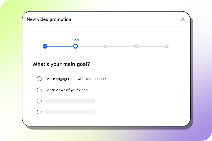 Image of the goal setting phase of the setup process.