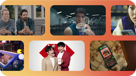 Image collage of best-in-class advertising and winners of YouTube Works Awards