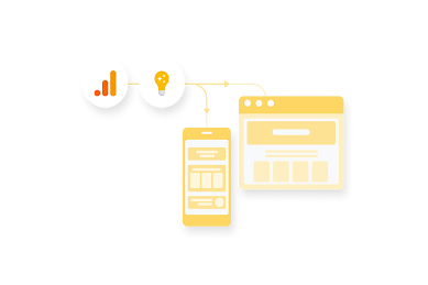 Google Analytics 4 insights delivered to desktop and mobile web pages.