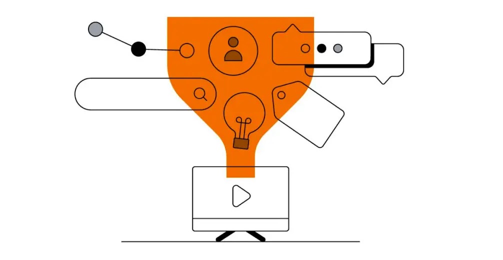 Illustration of digital funnel