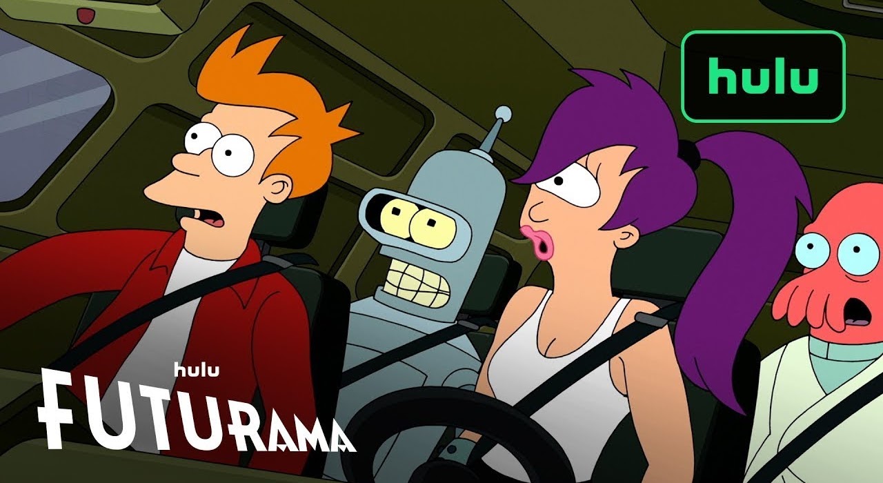 A video preview screen shows a scene from the newest season of Futurama