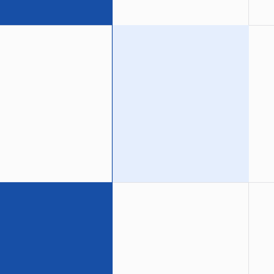 graphic with two dark blue squares and one light blue square