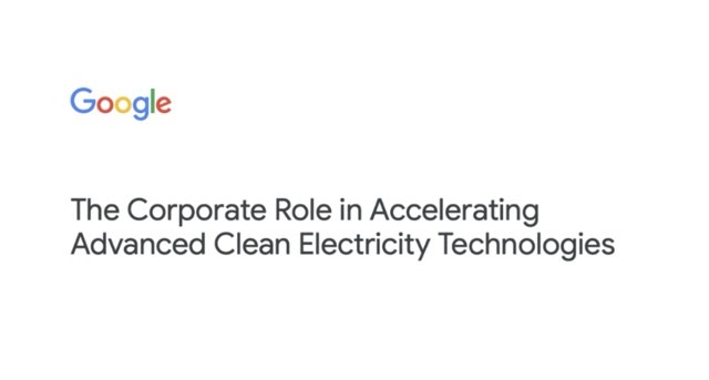 Cover image of a white paper titled: The Corporate Role in Accelerating Advanced Clean Electricity Technologies