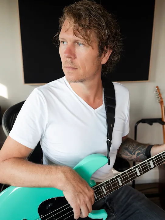 Googler Marco Ynema plays his guitar in Eemshaven, Netherlands