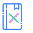 An icon of a notebook with a pencil and a ruler indicating a set of guidelines.