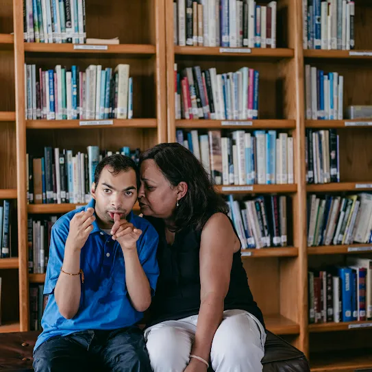 Taku and his mom Anu share a quiet moment at SPARC In Northern Virginia