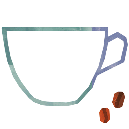 Illustrated animation of a coffee cup being filled