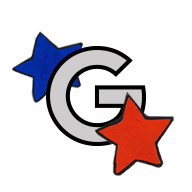 Letter G with a red and blue star